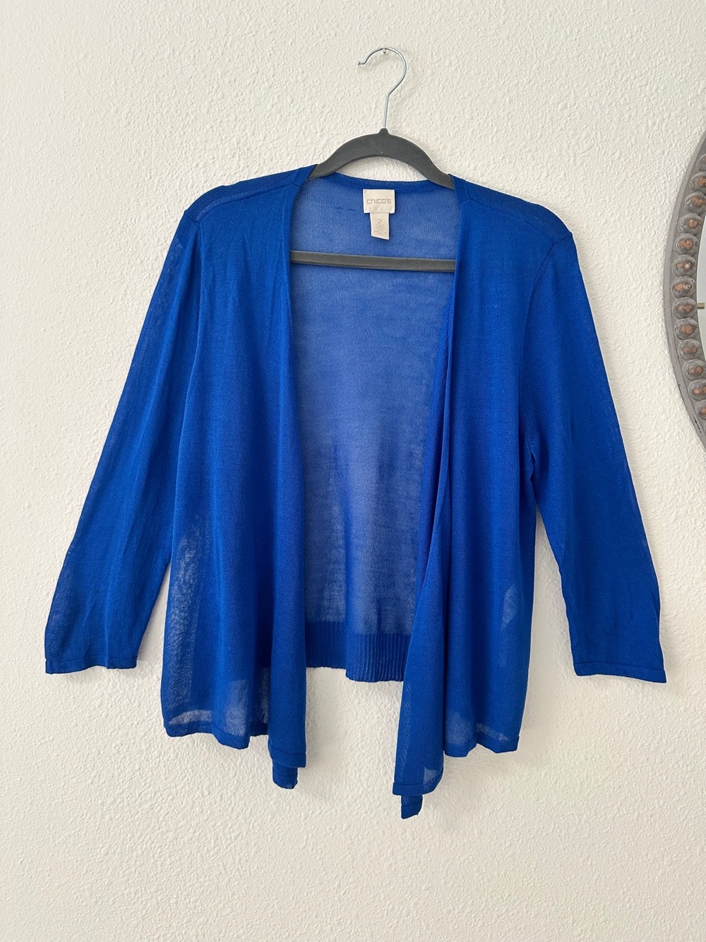 Chico's Open-Front Lightweight Cardigan - Blue